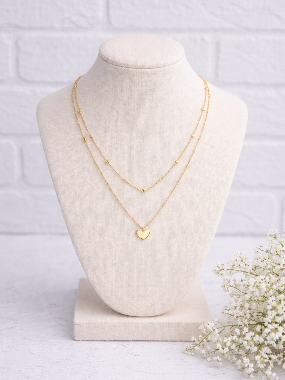 Kendra Scott Ari Gold Pave Multi Strand Necklace in White Crystal